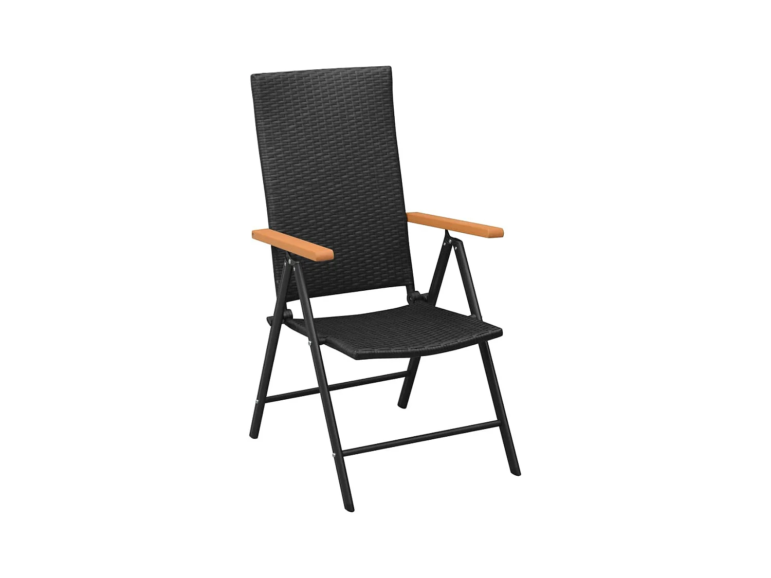 Juego de comedor para jardín 7 piezas negro y marrón