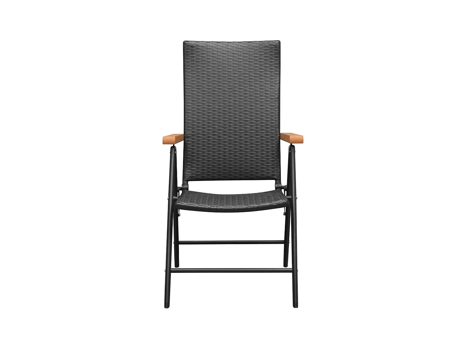 Juego de comedor para jardín 7 piezas negro y marrón