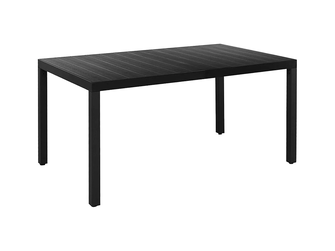Juego de comedor para jardín 7 piezas negro y marrón
