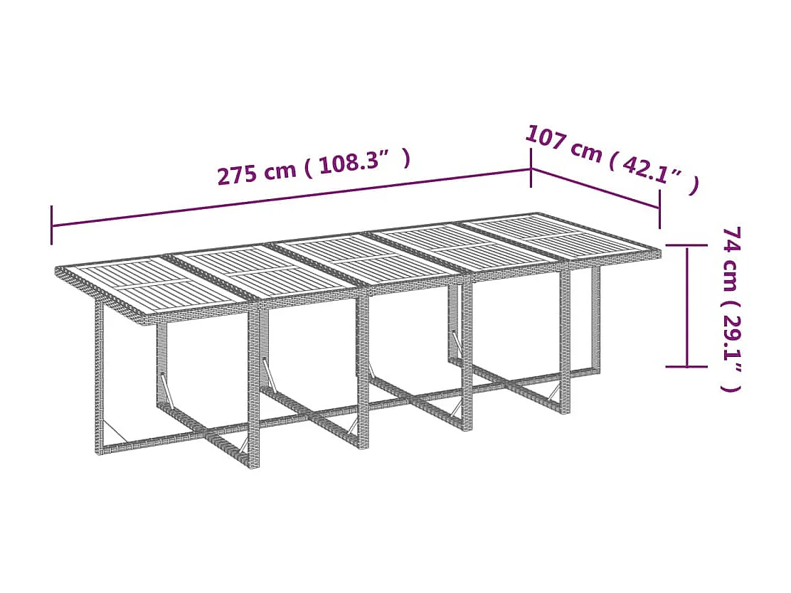 Juego comedor jardín 15 piezas con cojines ratán sintético negro
