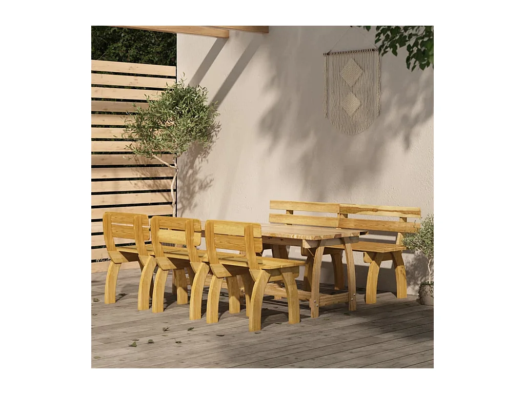 Mobilier de salle à manger de jardin 5 pièces Bois de pin imprégné