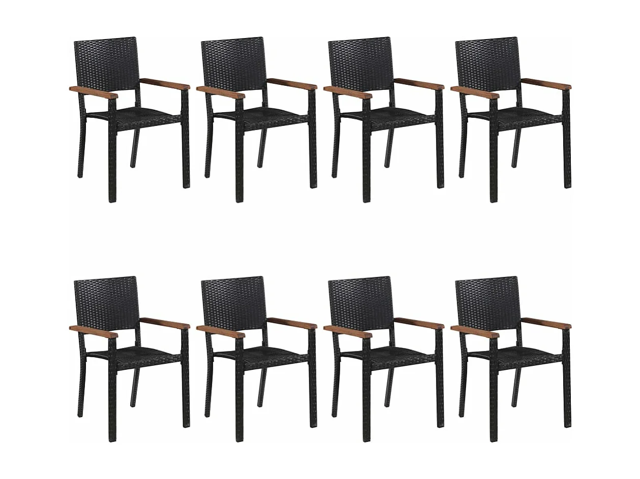 Ensemble de salle à manger de jardin 9 pièces Noir