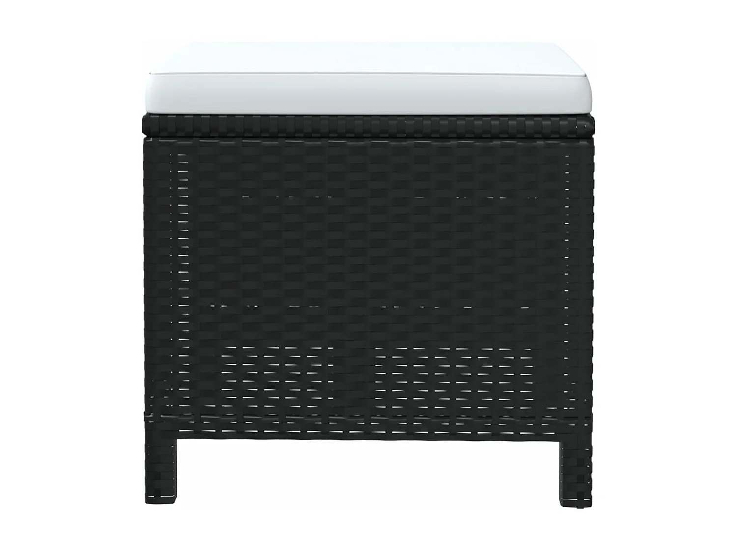 Set comedor de jardín 19 piezas con cojines ratán sintético negro