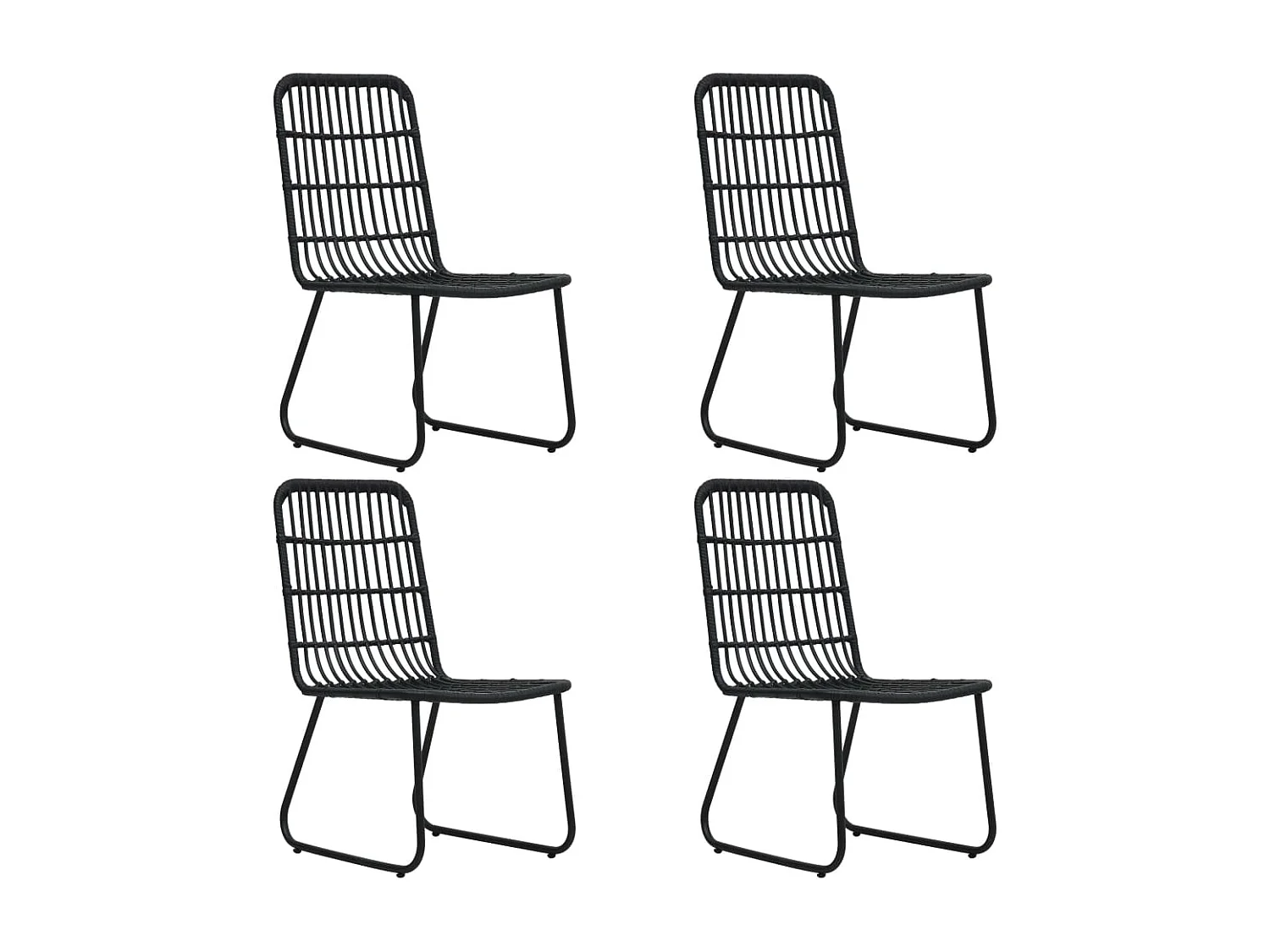 Juego de comedor para jardín 5 piezas ratán sintético y vidrio