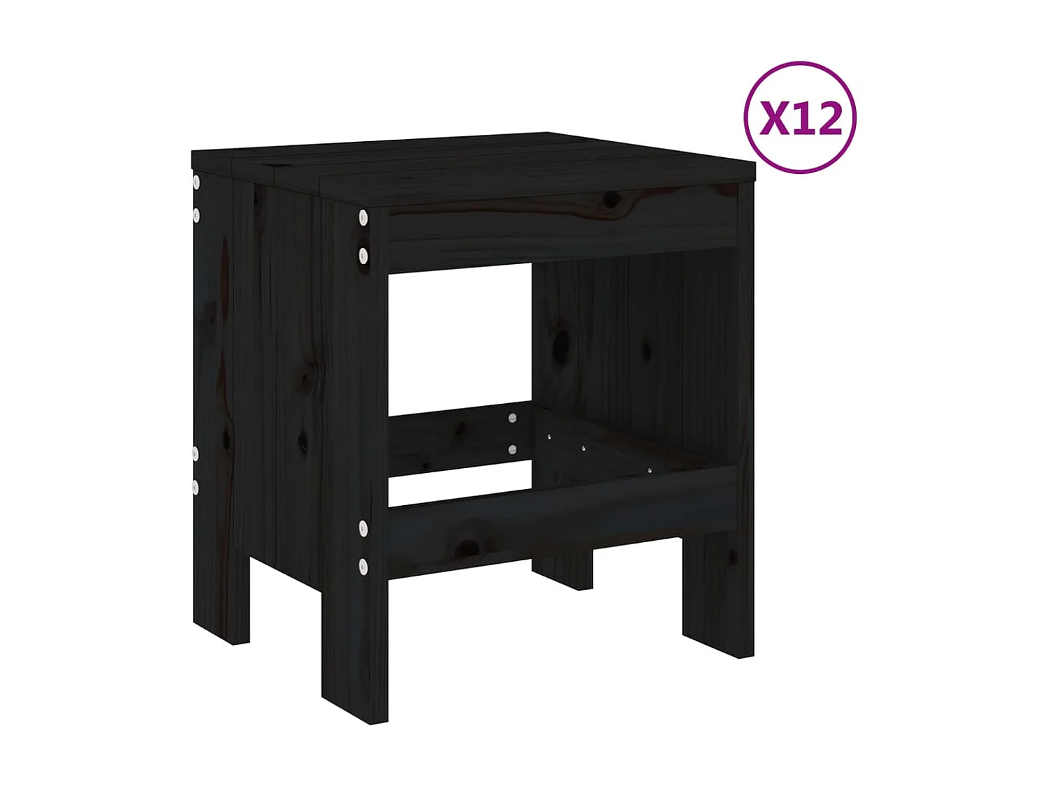 13 peças conjunto de jantar para jardim pinho maciço preto