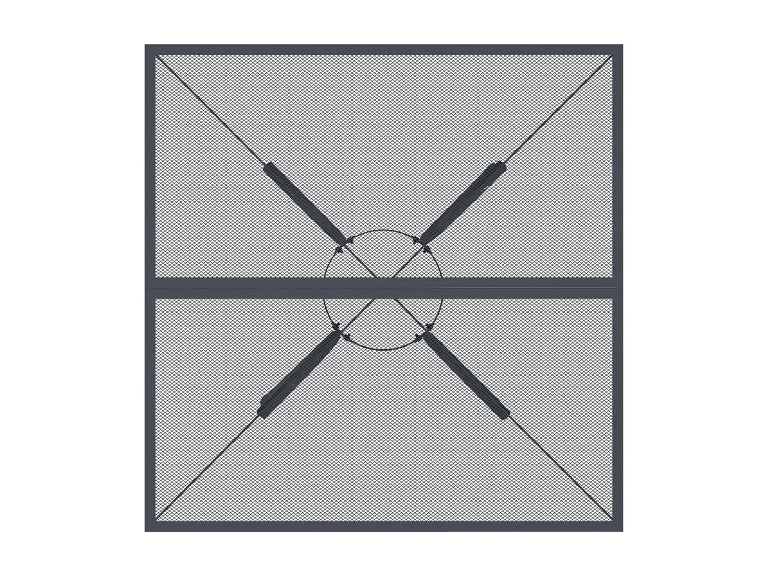 Ensemble à manger de jardin 3 pièces anthracite métal maille