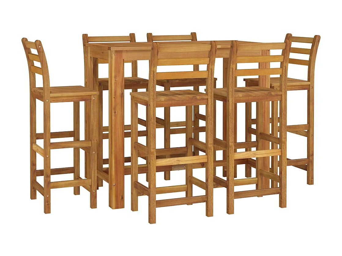 Ensemble de salle à manger de jardin 7 pièces Bois d'acacia solide