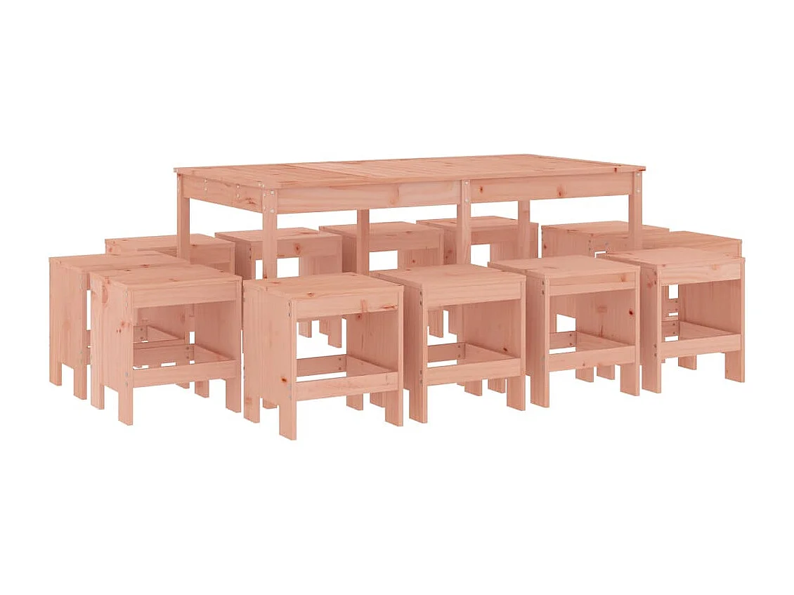 13 peças conjunto de jantar para jardim madeira de douglas maciça