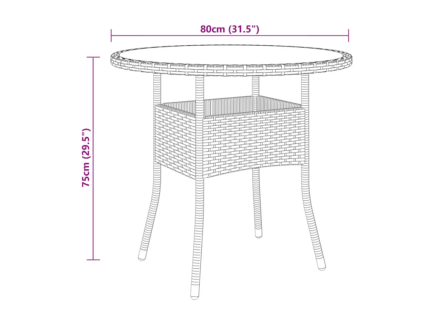 5 peças conjunto de jantar para jardim vime PE cinzento