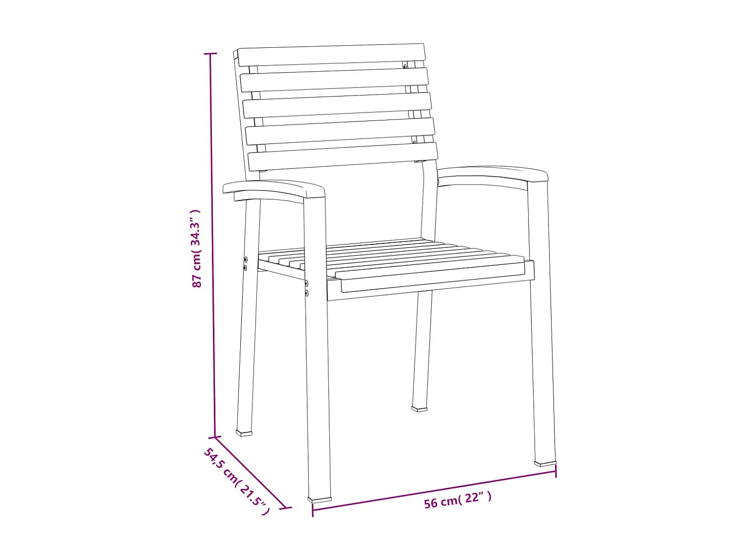 Juego de comedor de jardín 5 piezas madera maciza acacia y metal