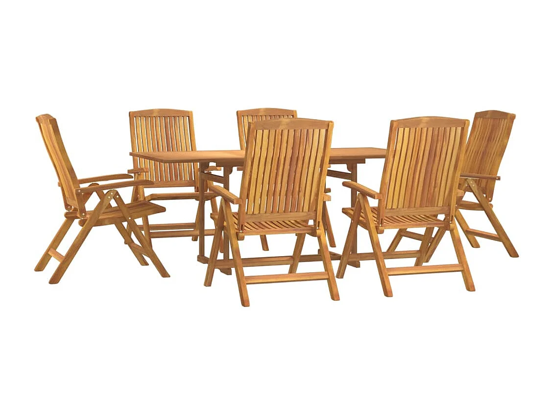 Conjunto de jantar para jardim 7 peças madeira de teca maciça