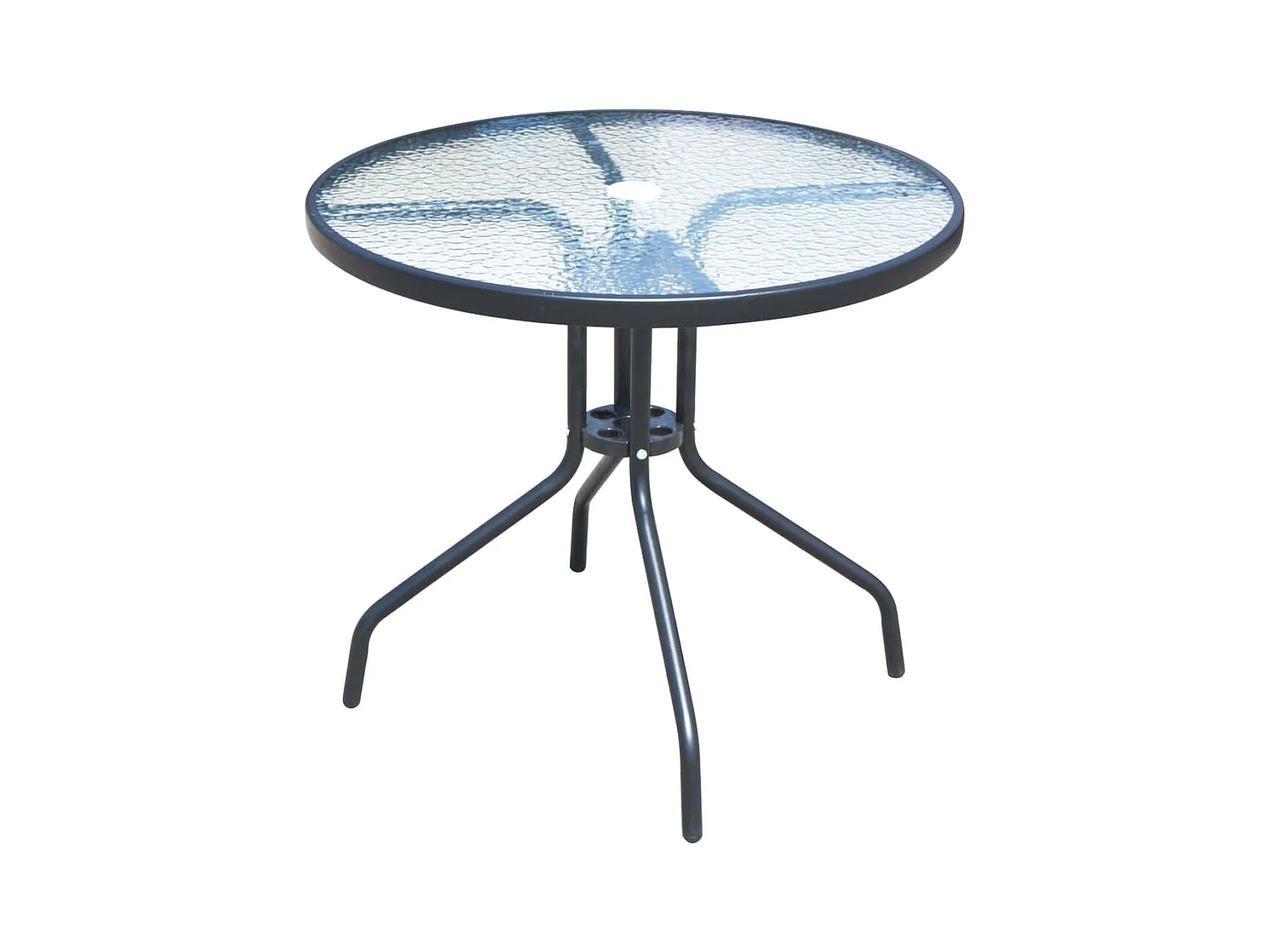 Mobilier de salle à manger d'extérieur 5 pièces Acier Noir
