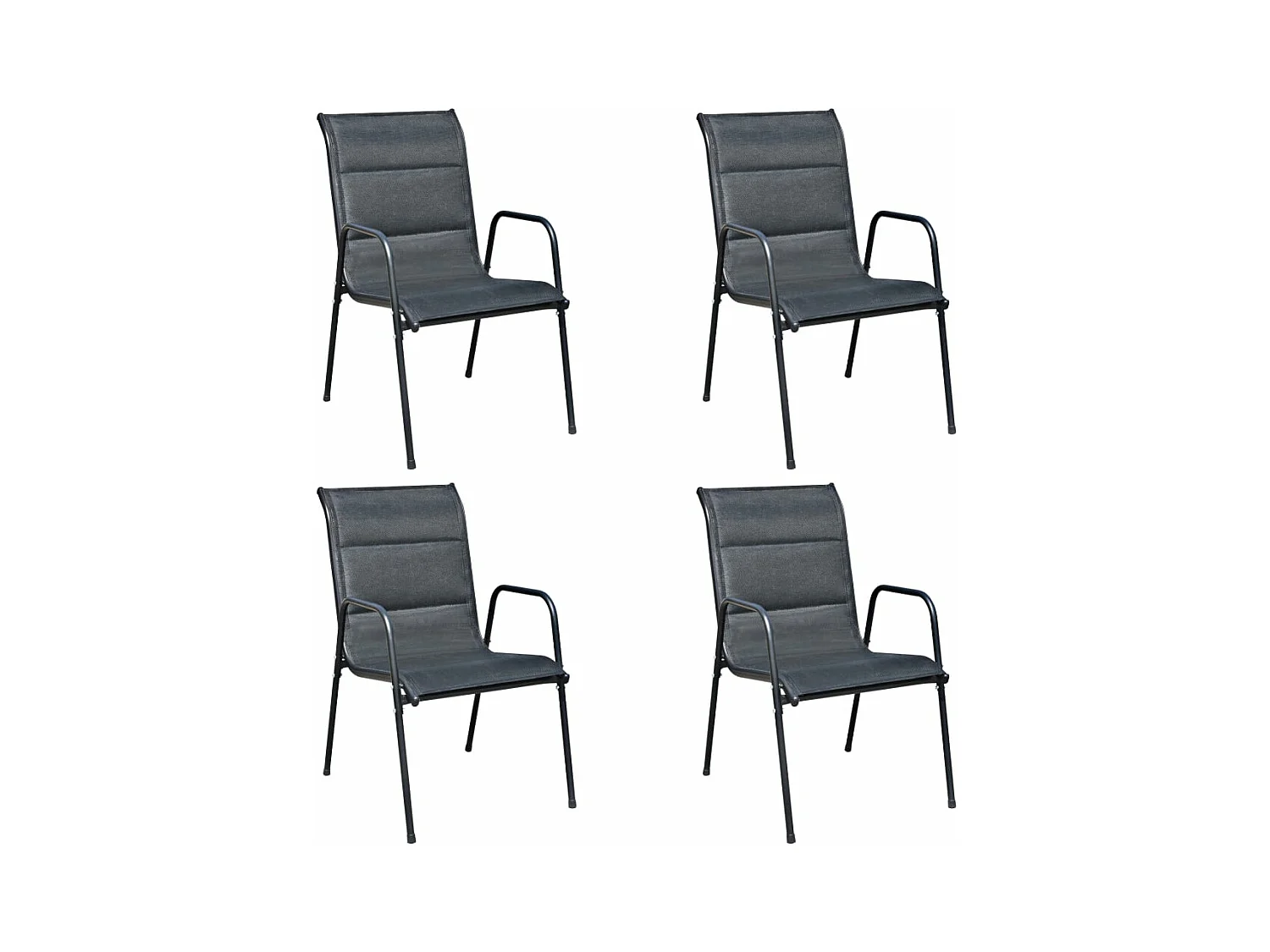 Mobilier de salle à manger d'extérieur 5 pièces Acier Noir