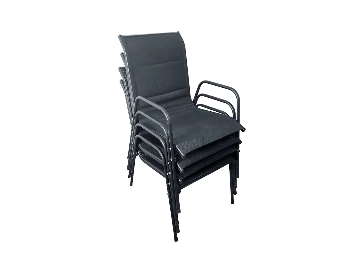 Mobilier de salle à manger d'extérieur 5 pièces Acier Noir