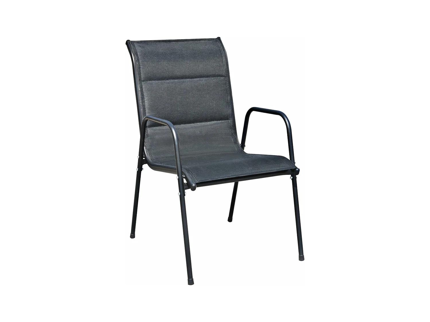 Mobilier de salle à manger d'extérieur 5 pièces Acier Noir