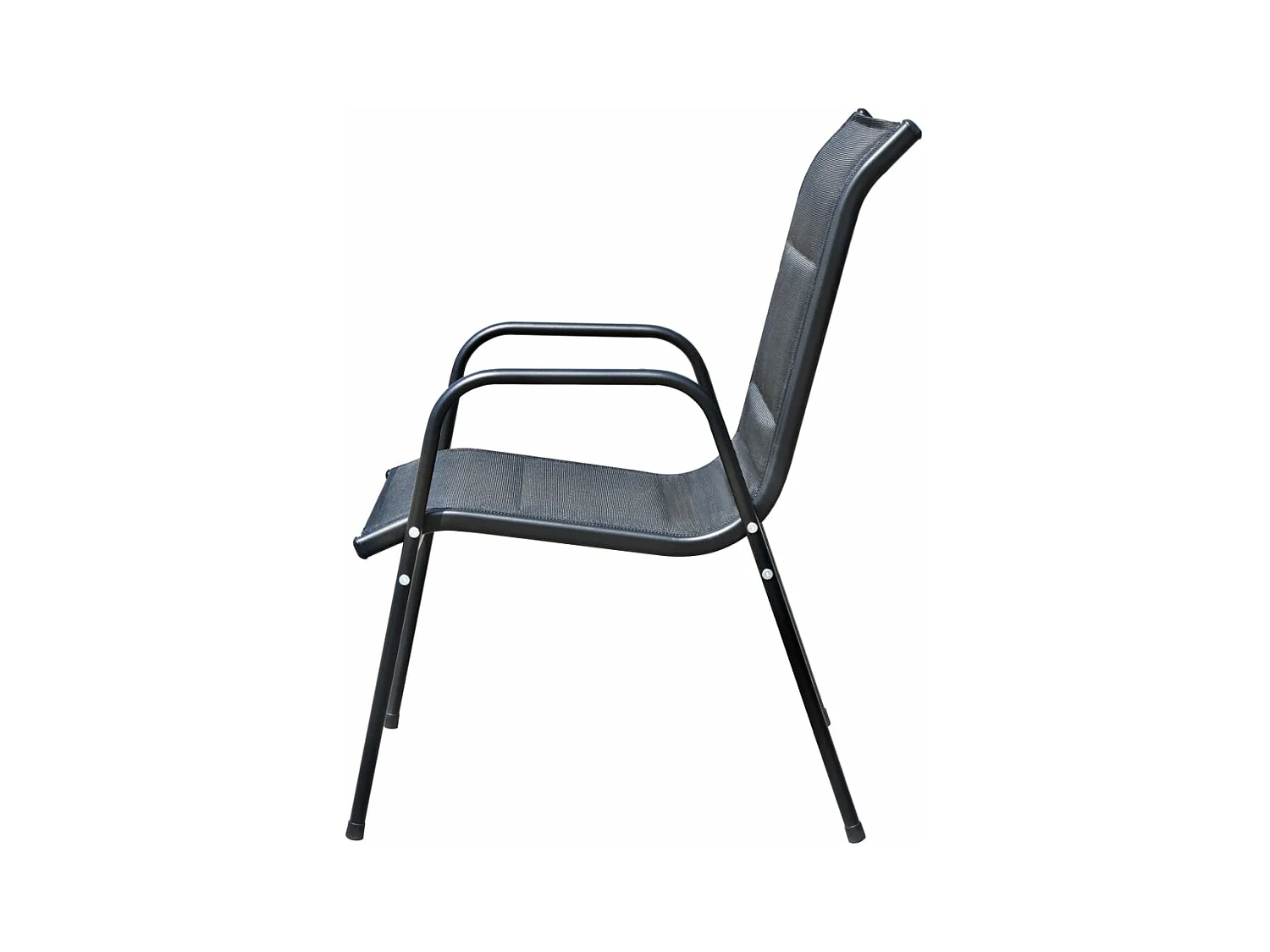 Mobilier de salle à manger d'extérieur 5 pièces Acier Noir