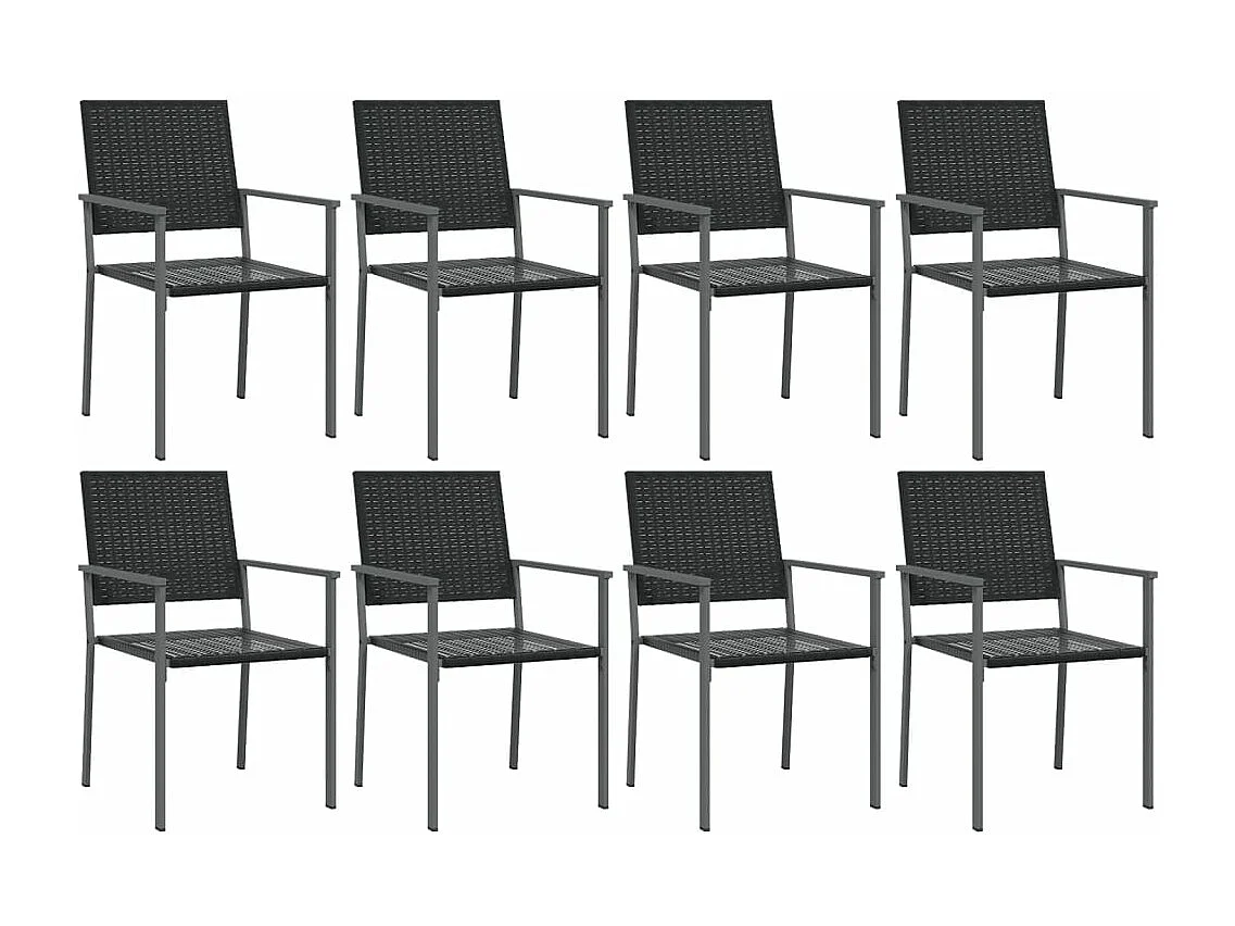 Ensemble à manger de jardin 9 pièces résine tressée acier