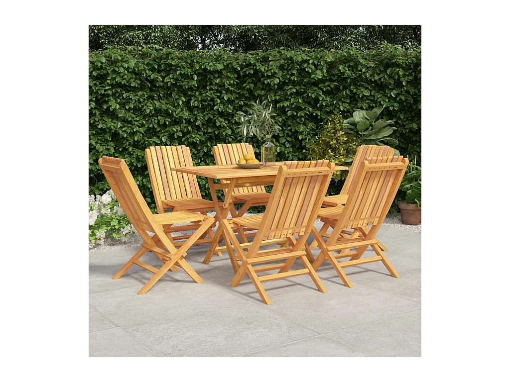 Ensemble à dîner de jardin 7 pièces Bois de teck solide