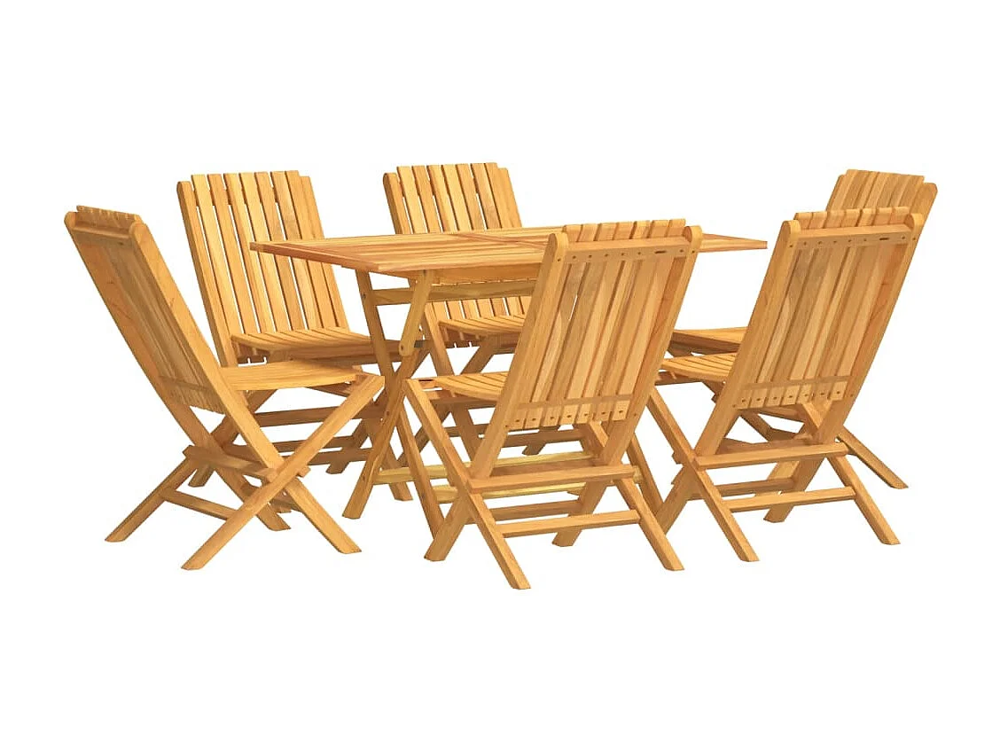 Ensemble à dîner de jardin 7 pièces Bois de teck solide