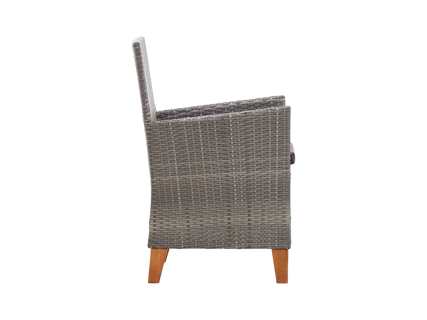Mobilier à dîner 5 pièces Résine tressée et bois d'acacia Gris