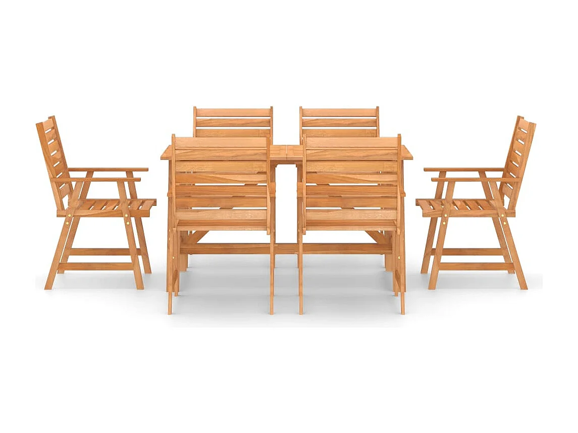 Mobilier de salle à manger de jardin 7 pièces Bois d'acacia solide