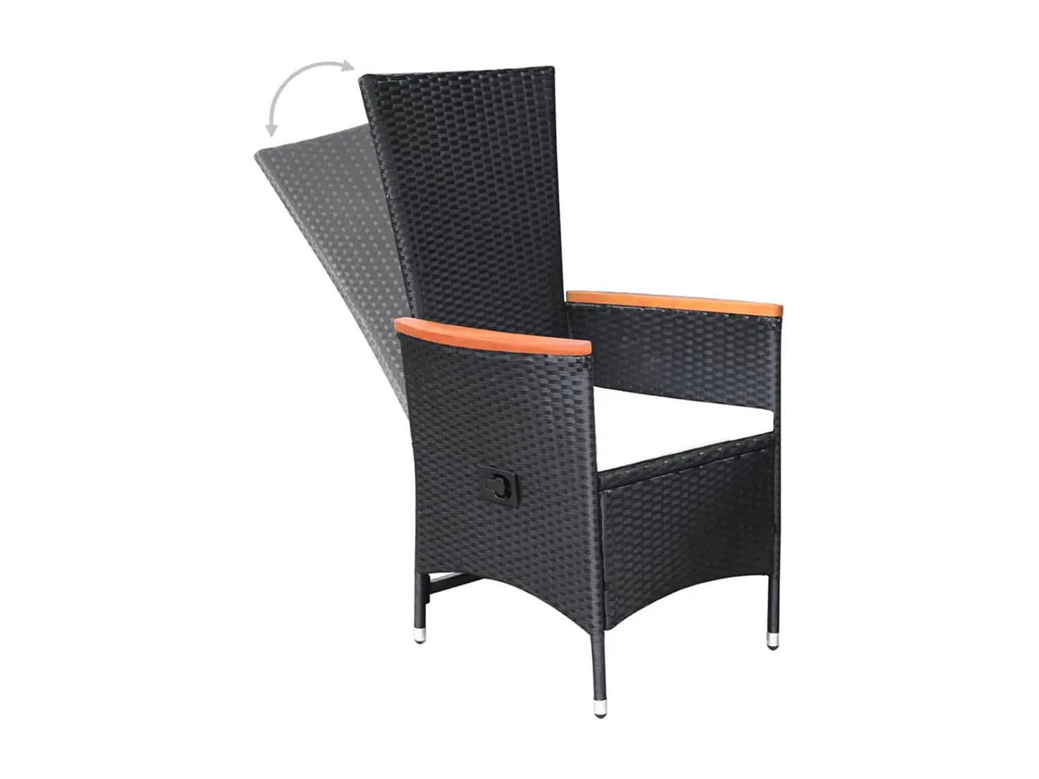 5 peças conjunto de jantar para jardim preto