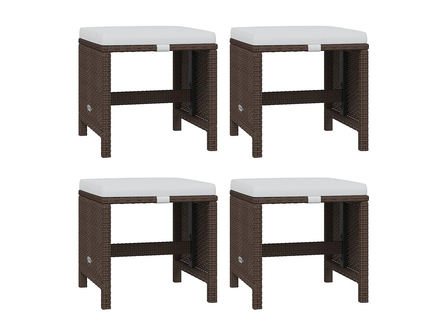 Ensemble à dîner de jardin coussins 21pièces Marron Résine tressée