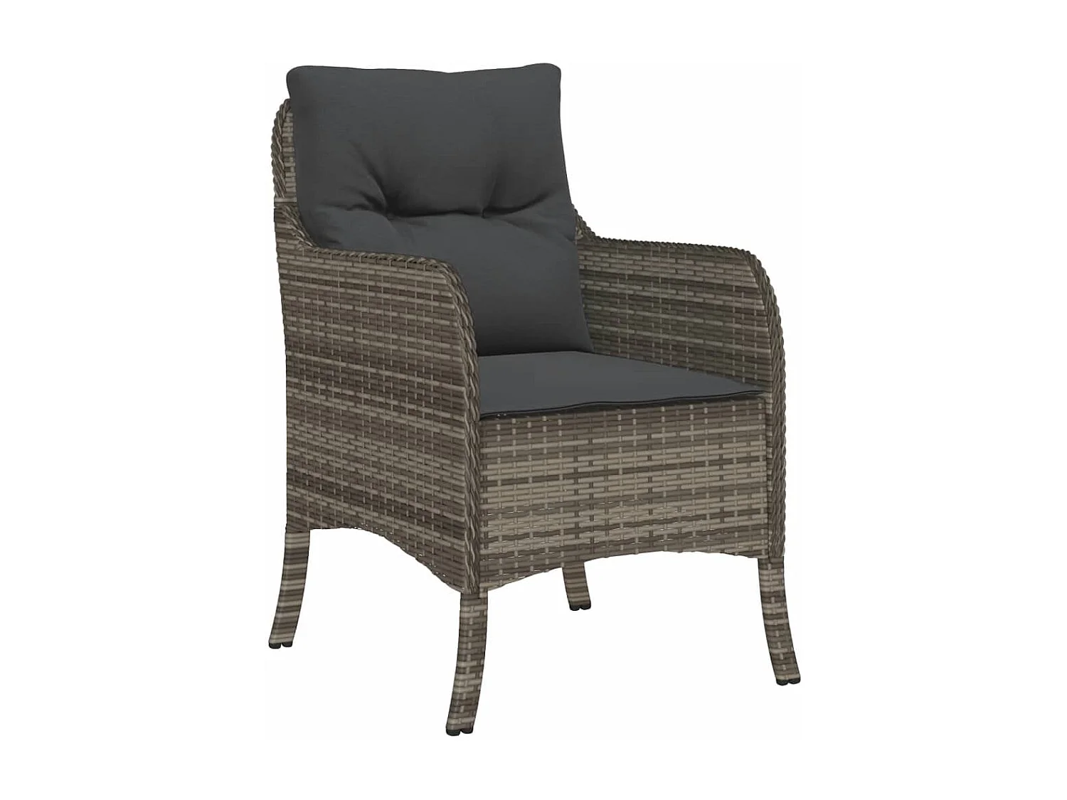 Ensemble à manger de jardin et coussins 7 pièces gris rotin