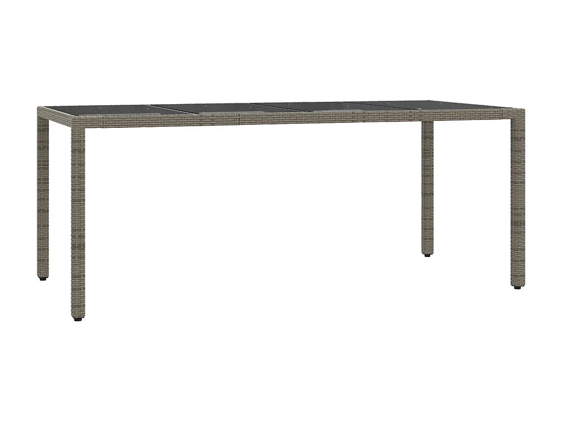 Ensemble à manger de jardin et coussins 7 pièces gris rotin