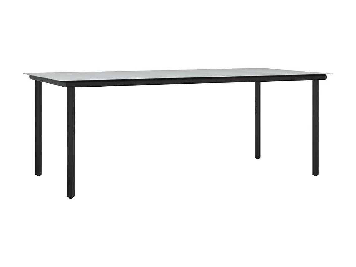 Set de comedor de jardín 7 piezas y cojines ratán sintético negro