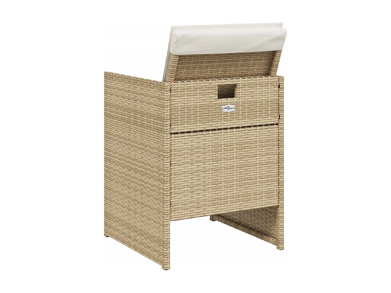Ensemble à manger de jardin avec coussins 5 pièces Beige poly rotin