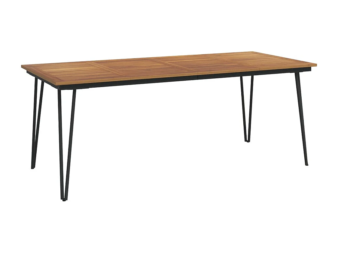 Juego de comedor de jardín 9 piezas madera maciza acacia y metal