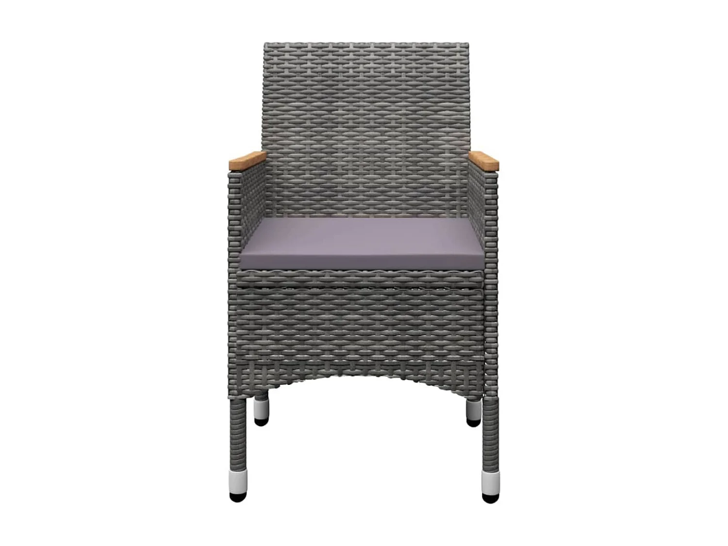 Juego de comedor de jardín de 5 piezas gris