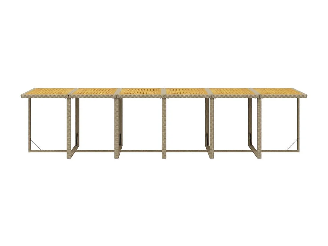 Ensemble à dîner de jardin coussins 17 pièces Résine tressée Beige