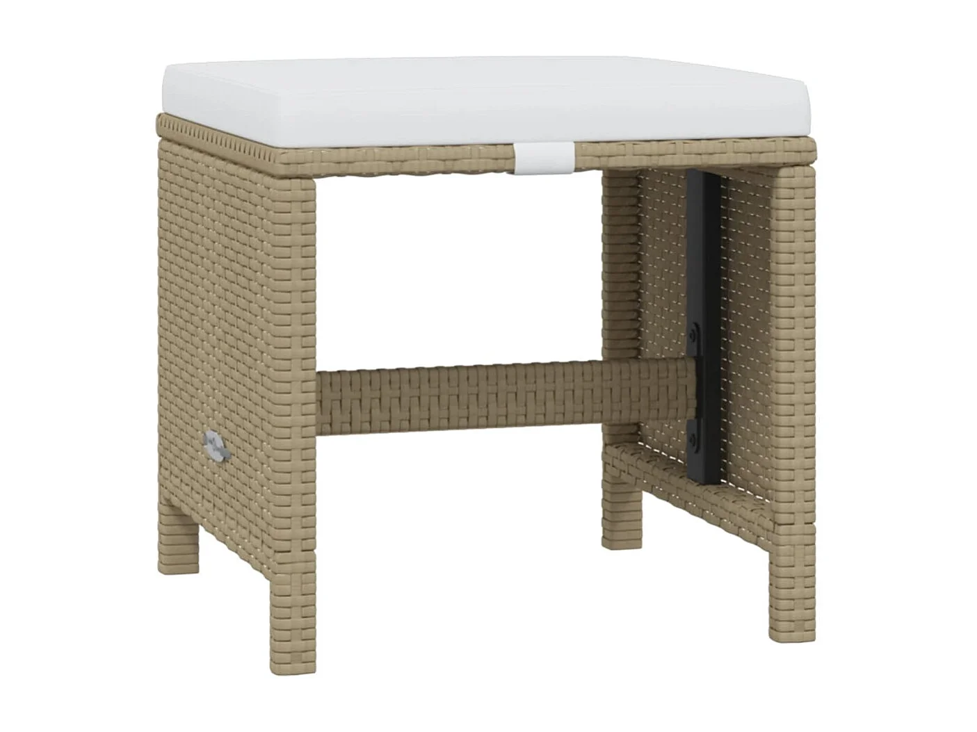 Ensemble à dîner de jardin coussins 17 pièces Résine tressée Beige