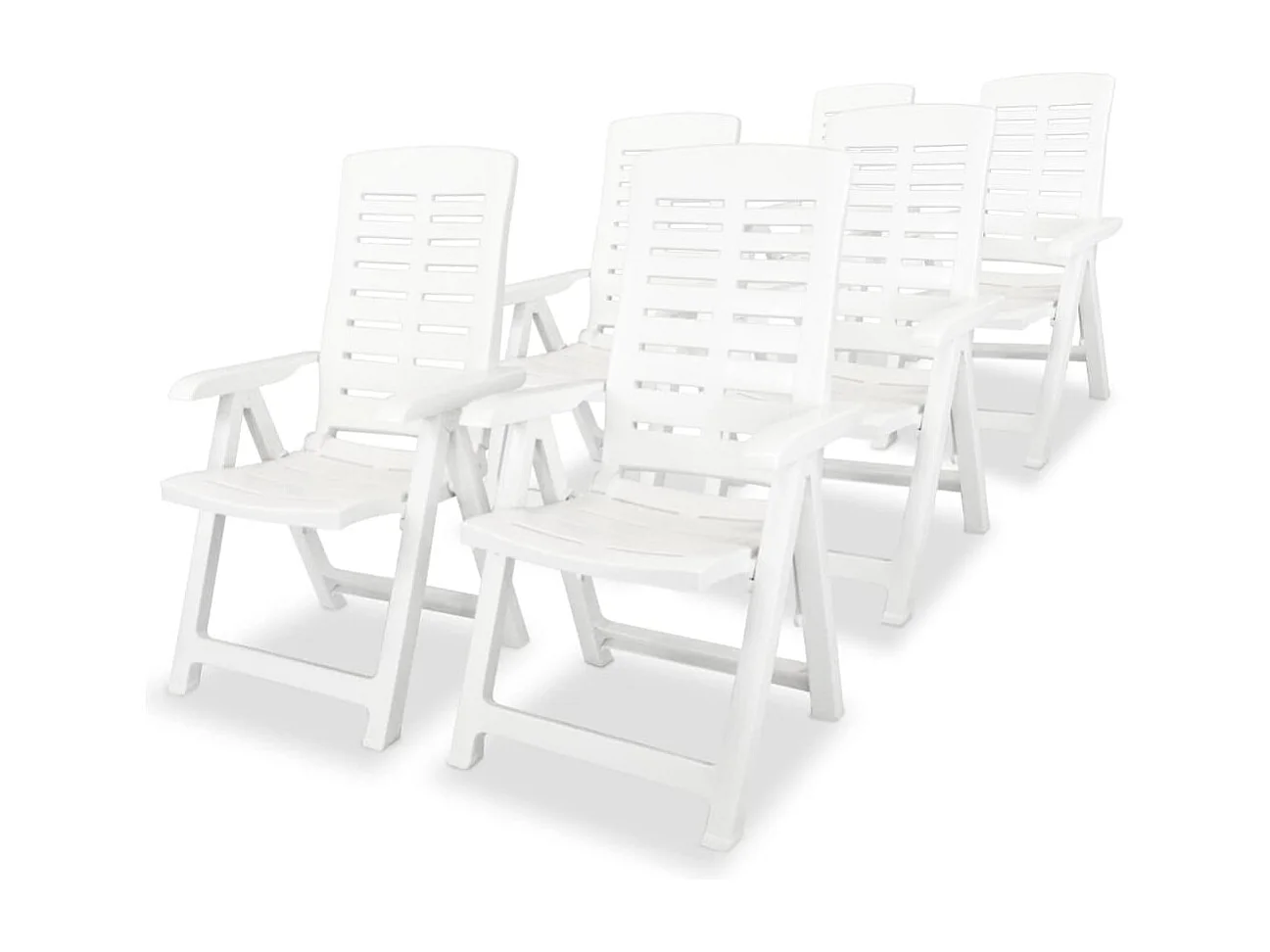 Mobilier à dîner d'extérieur 7 pièces Plastique Blanc