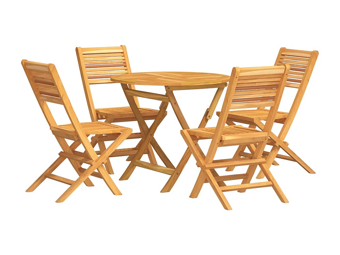 Ensemble à dîner de jardin 5 pièces Bois de teck massif