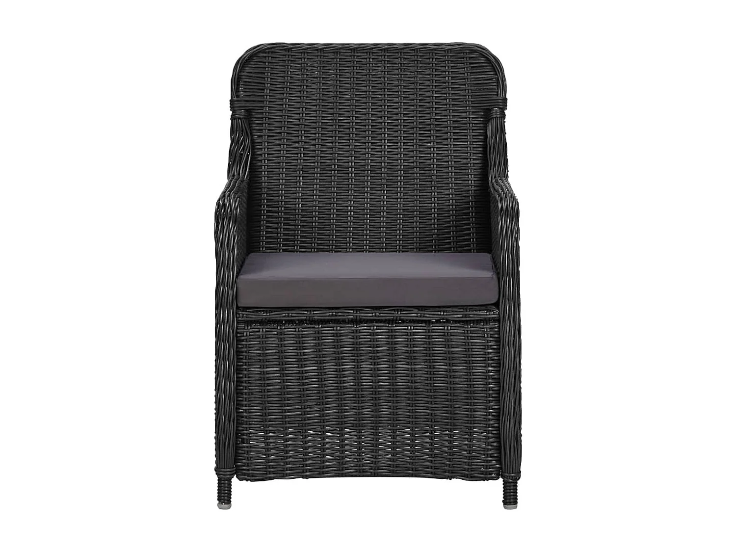 9 peças conjunto de jantar para jardim vime PE preto