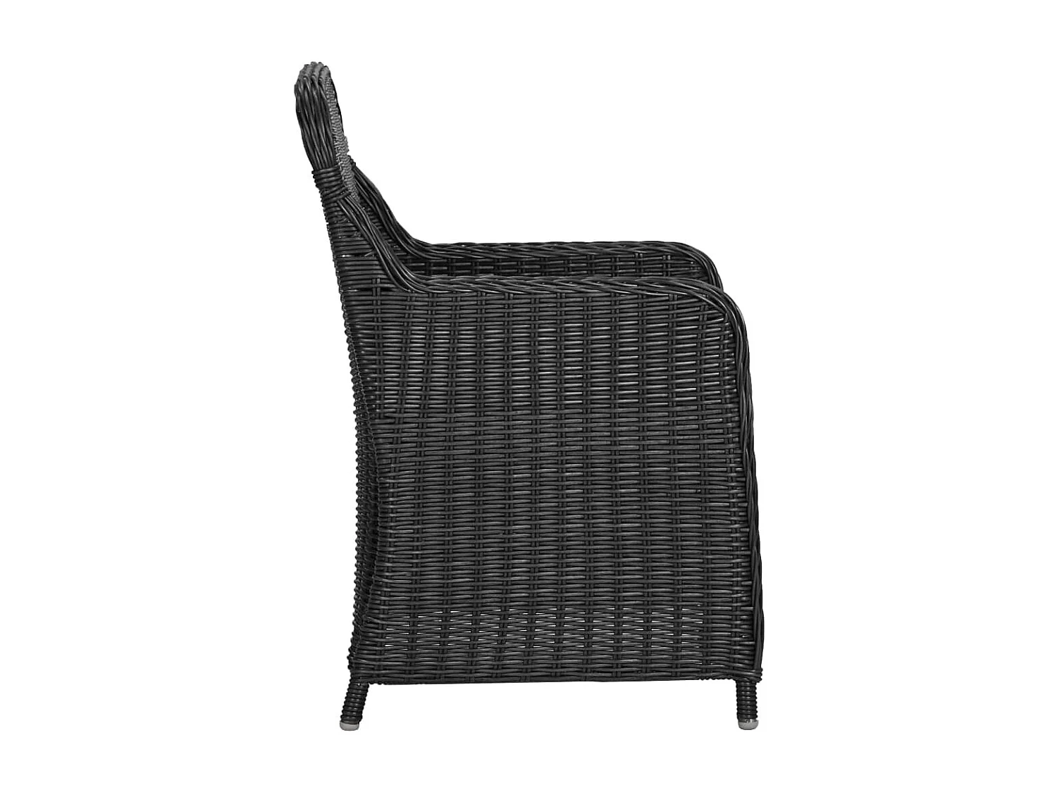 9 peças conjunto de jantar para jardim vime PE preto