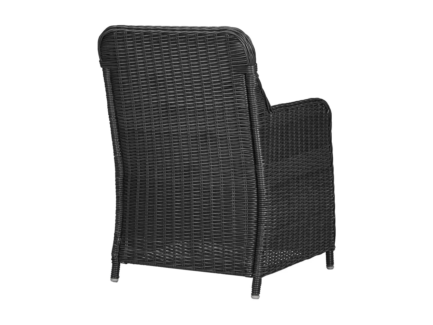 9 peças conjunto de jantar para jardim vime PE preto