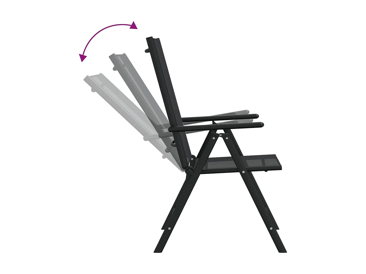 Ensemble à dîner de jardin 7 pièces noir aluminium