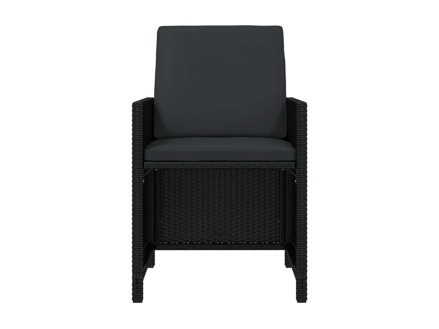 Set comedor de jardín 13 piezas con cojines ratán sintético negro