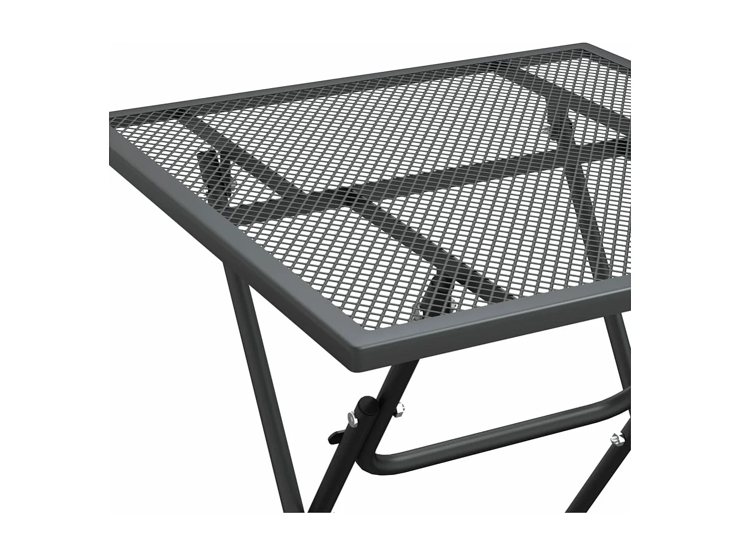 Set de comedor de jardín 3 piezas malla metal expandido antracita