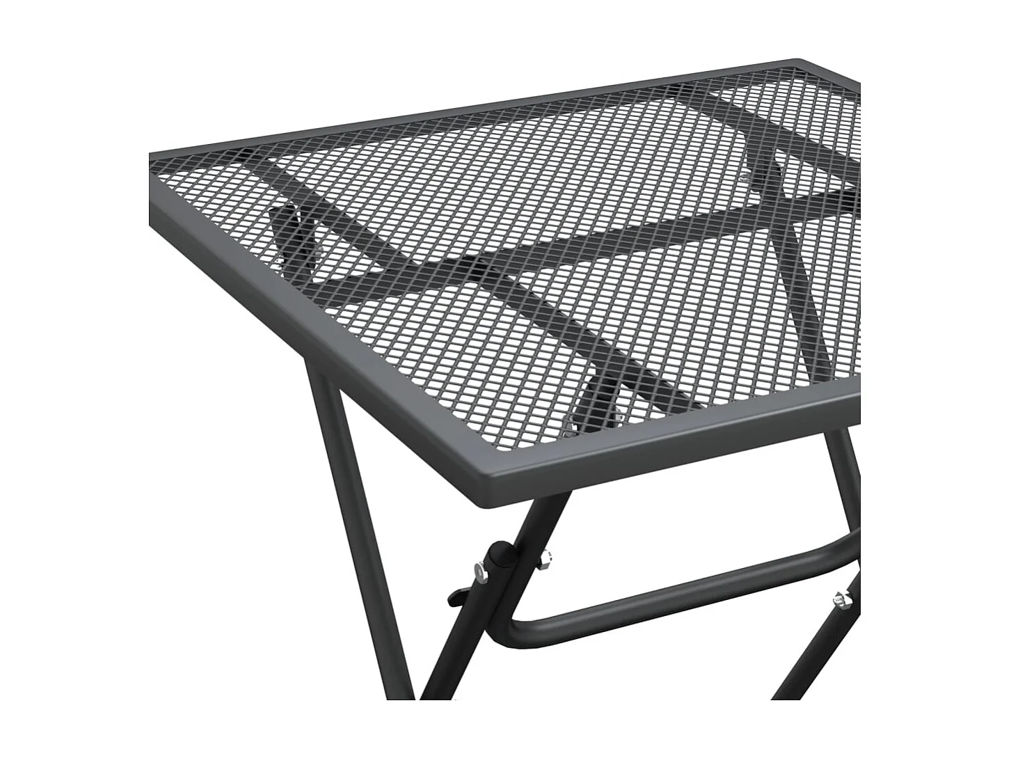 Set de comedor de jardín 3 piezas malla metal expandido antracita