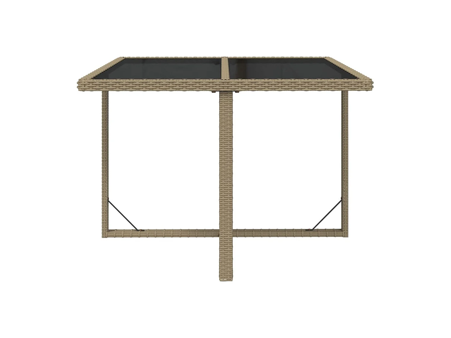 5 peças conjunto jantar p/ jardim c/ almofadões vime PE bege