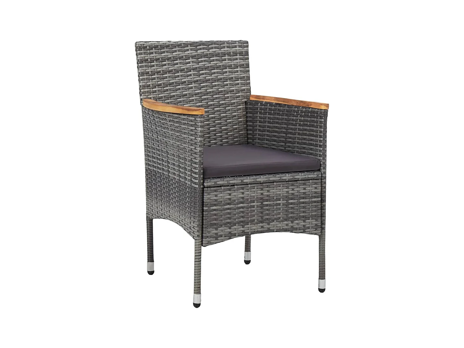 Juego de comedor de jardín 11 piezas ratán sintético gris