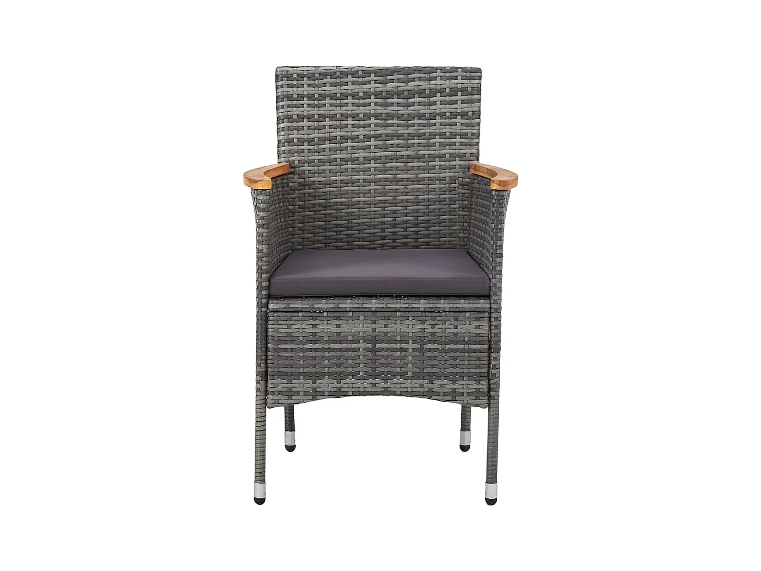Juego de comedor de jardín 11 piezas ratán sintético gris
