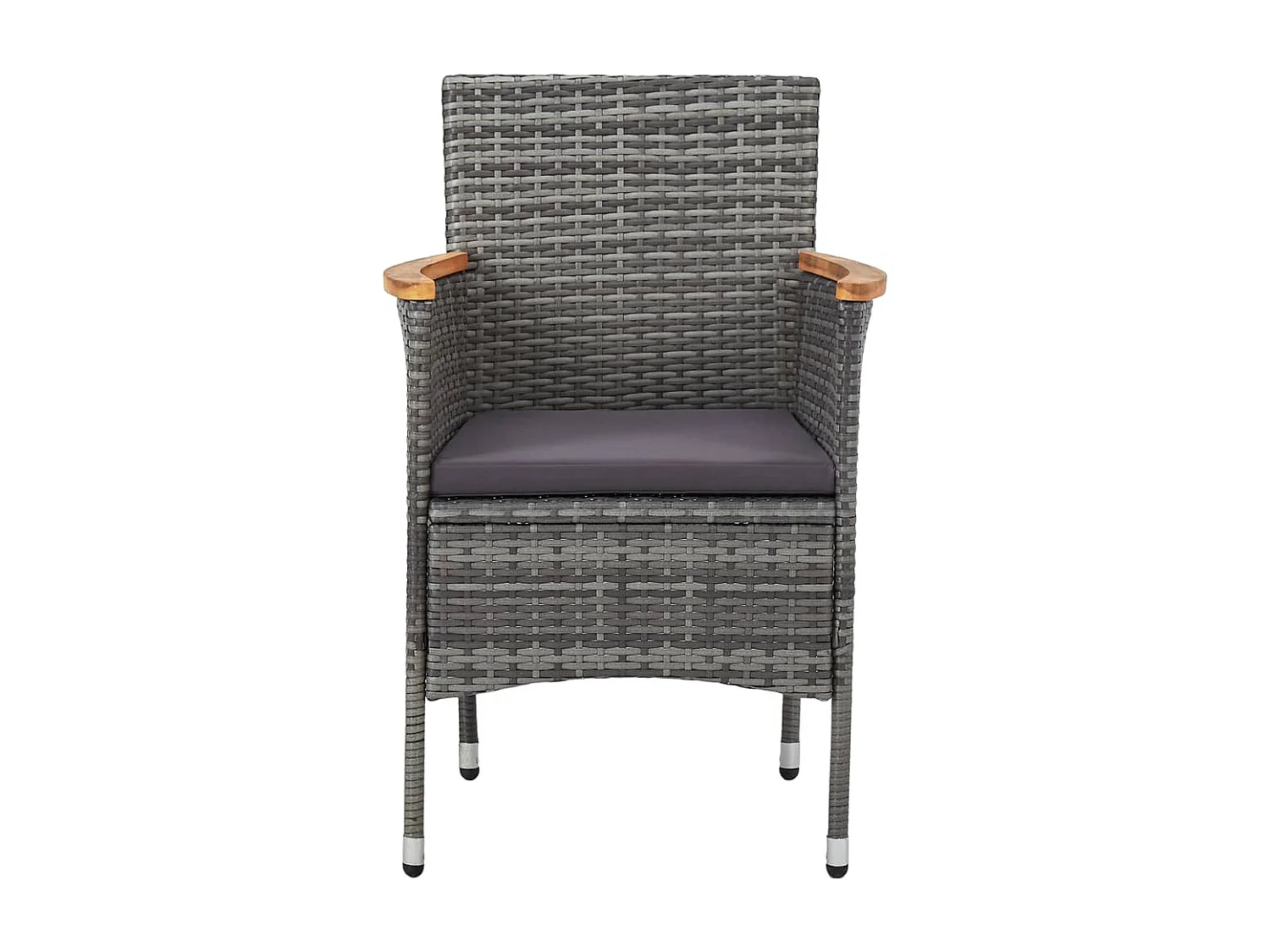 Juego de comedor de jardín 11 piezas ratán sintético gris