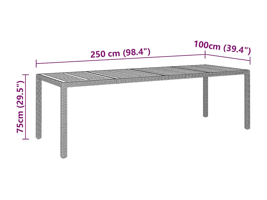 Juego de comedor de jardín 11 piezas ratán sintético gris