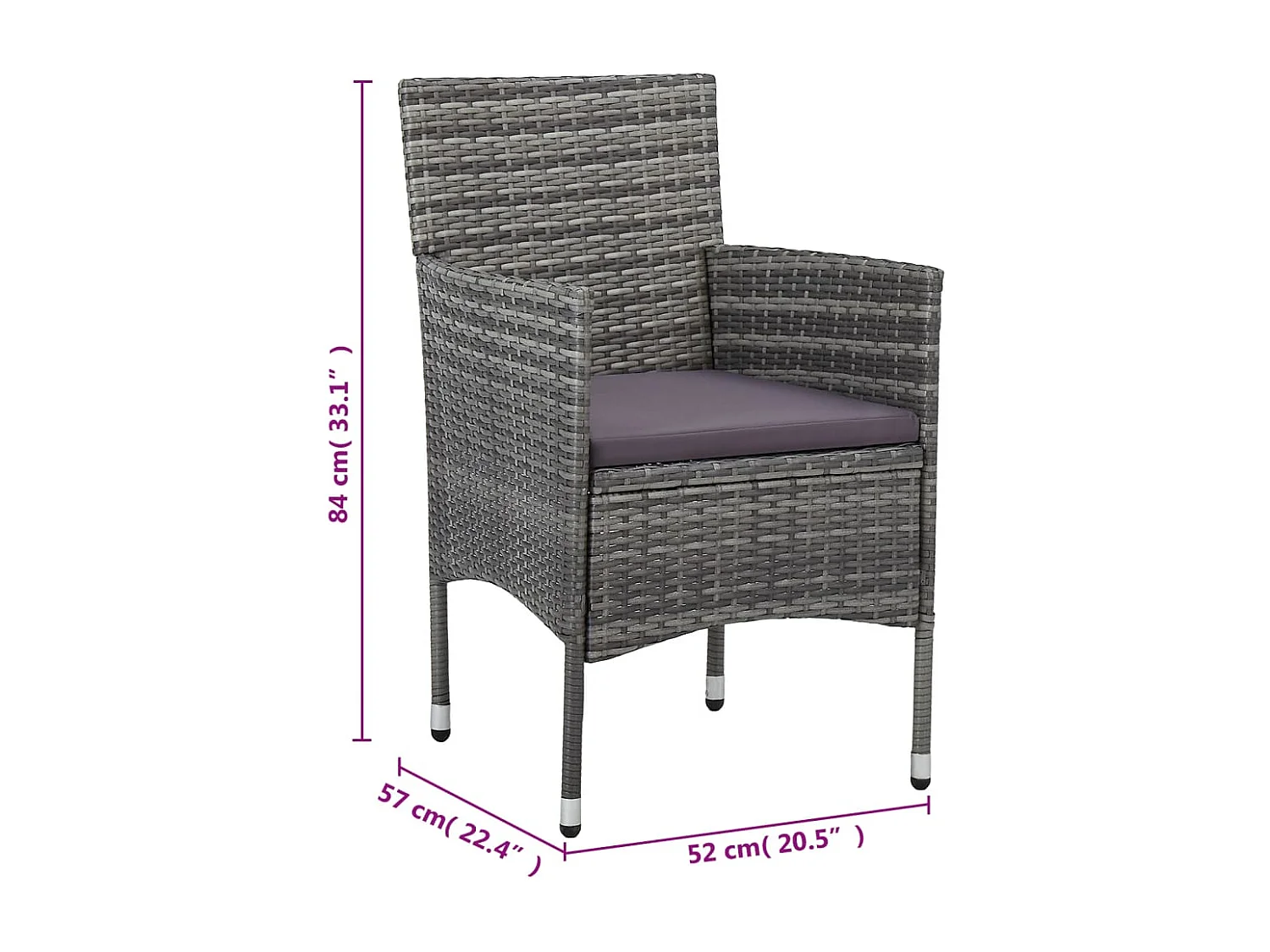 Juego de comedor de jardín 11 piezas ratán sintético gris